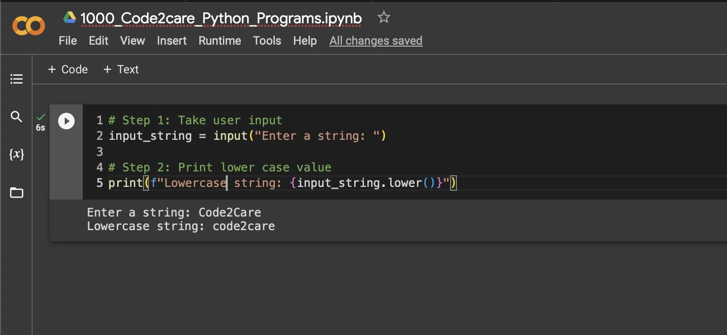 Notebook Demo - LowerCase Python